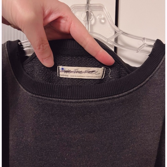 NWOT Free People Camden Dark Grey Sweatshirt Crewneck Oversized Size M - Picture 3 of 12